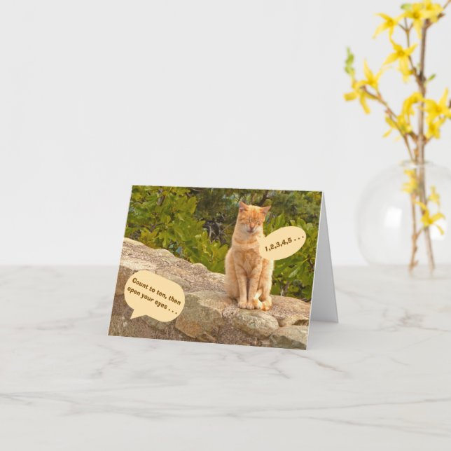 Carte Humour/Amitié/ SURPRISE ! (IL N'Y A PAS DE SURPRIS (Fleur jaune)