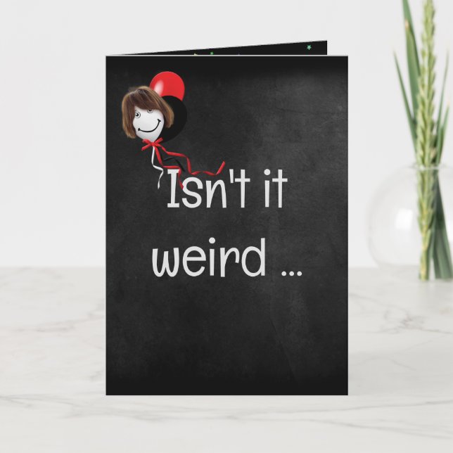 Carte Humour Anniversaire Sur Noir (Devant)