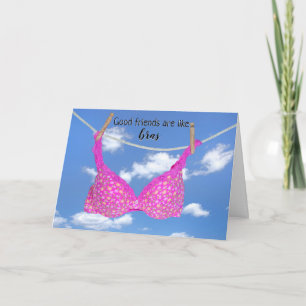 Carte Humour d'amitié pour la barre rose