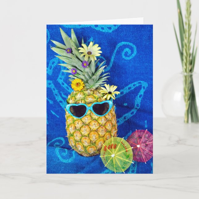 Carte Humour d'ananas tropical (Devant)