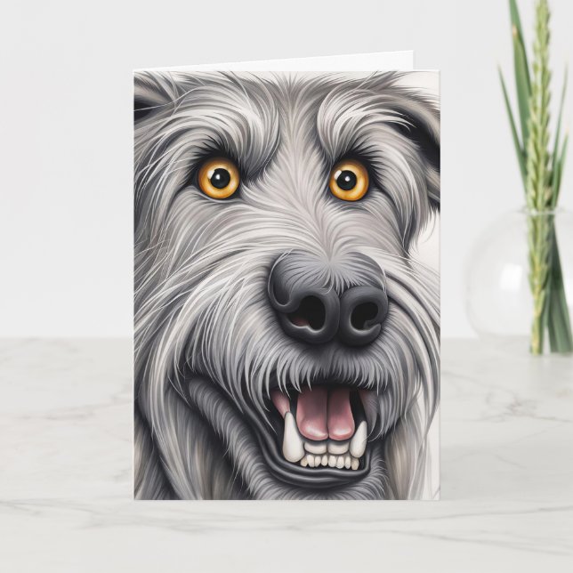 Carte Humour d'anniversaire de Wolfhound (Devant)