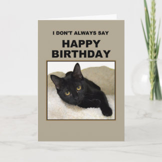 Carte Humour d'anniversaire du chat noir