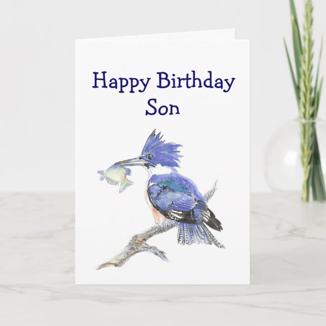 Carte Humour d'anniversaire du fils de pêche - Le martin (Devant)