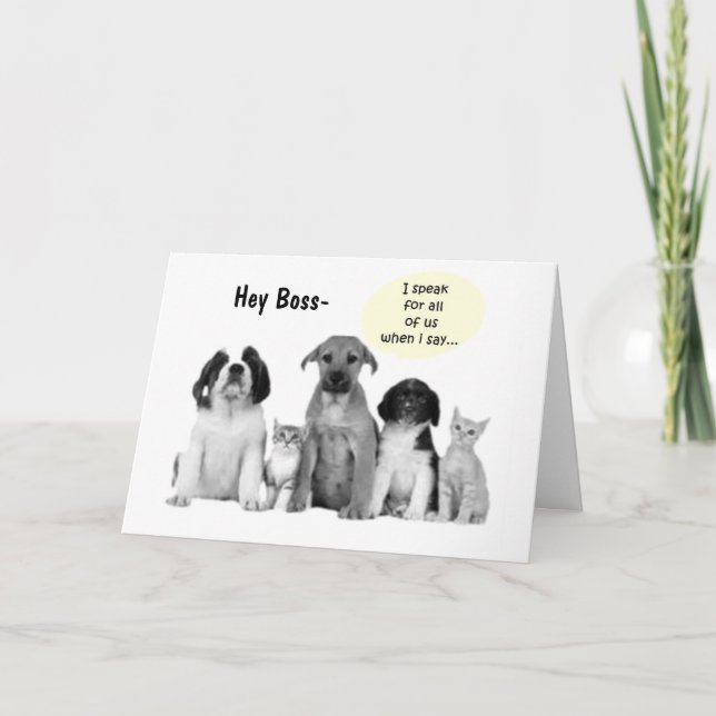 CARTE HUMOUR D'ANNIVERSAIRE DU GROUPE BOSS" (Devant)
