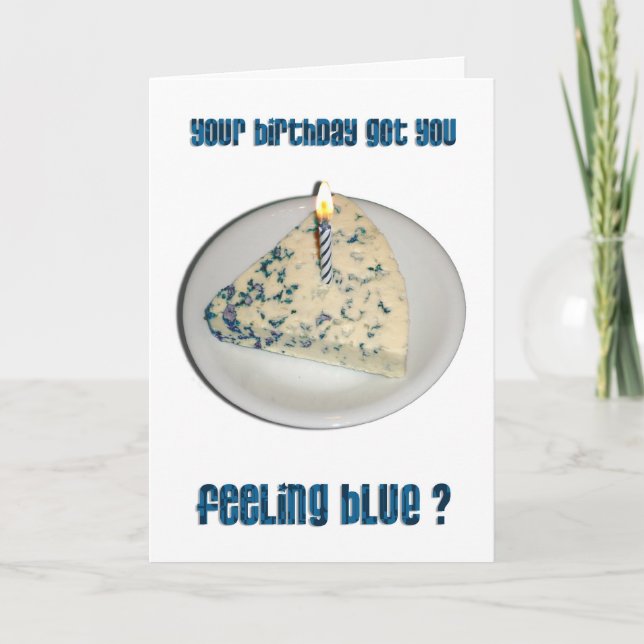 Carte Humour d'anniversaire - Fromage bleu (Devant)