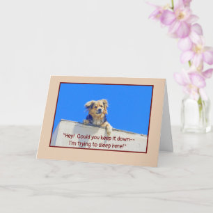 Carte Humour D'ANNIVERSAIRE / LAISSER DORMIR DES CHIENS 