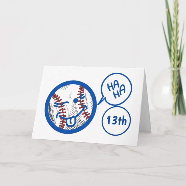 Carte humour DE BASEBALL "13ème" ET UN PEU D'HUMOUR D'AN (Devant)