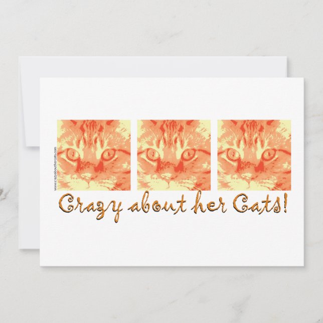 Carte Humour de chat Tabby Orange (Devant)