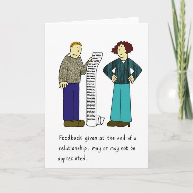 Carte Humour de dessin Commentaires de relation (Devant)