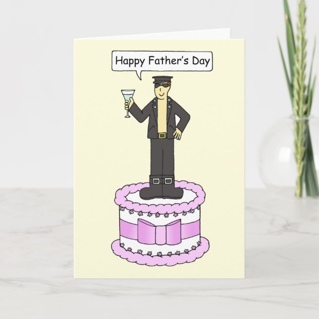 Carte Humour de dessin de Fête des pères gay heureux (Devant)