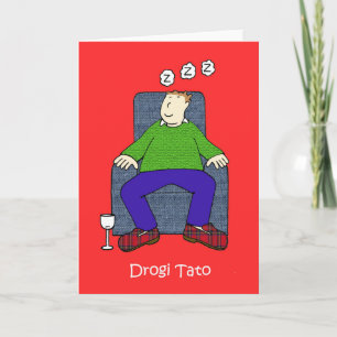 Carte Humour de dessin de Fête des pères polonais