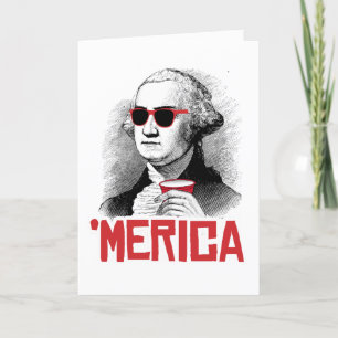 Carte Humour de l'Amérique : George Washington 'Merican