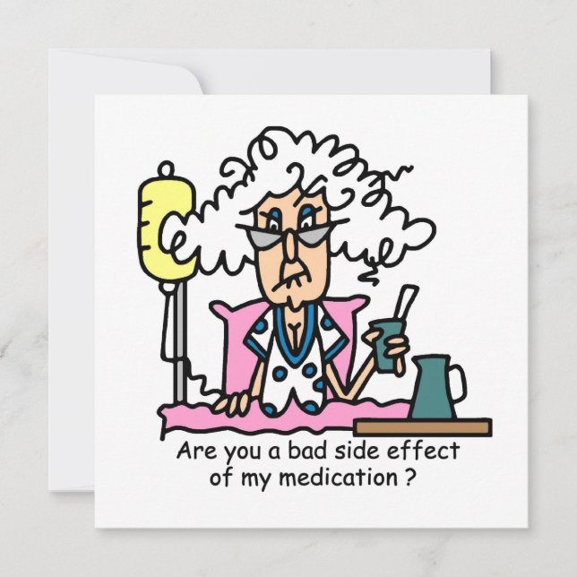 Carte Humour de l'effet secondaire des médicaments (Devant)