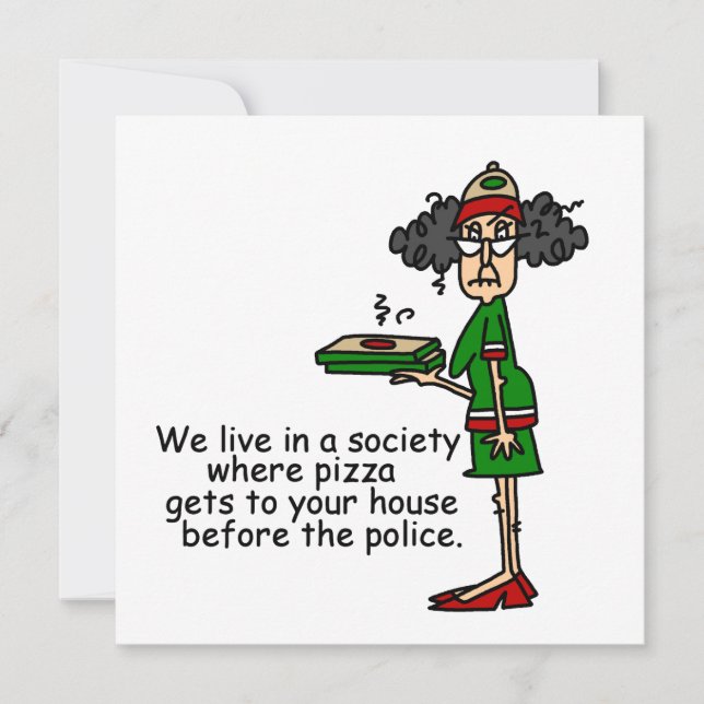 Carte Humour de livraison de pizza (Devant)