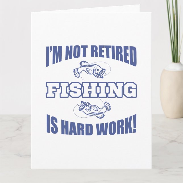 Carte Humour de pêche à la retraite (Devant)