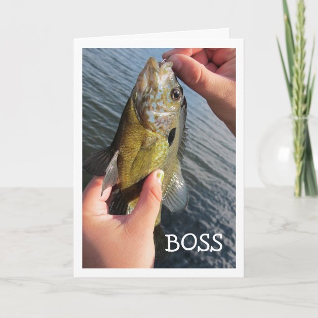 Carte Humour de pêche sur mesure Boss (Devant)