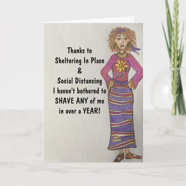 Carte Humour de quarantaine (Devant)