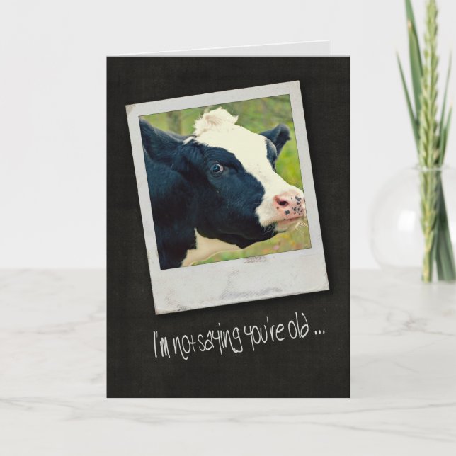 Carte Humour de vache d'anniversaire (Devant)