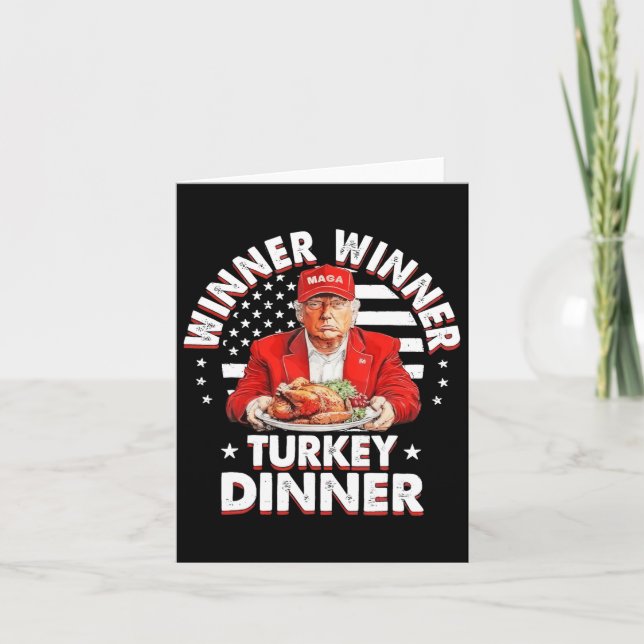 Carte Humour Drôle Trump Gagnant Gagnant Dîner de dinde  (Devant)