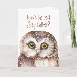 Carte Humour sage fait sur commande de hibou du jour du
