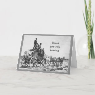 Carte Humour vintage de diligence de retraite heureuse