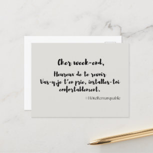 Carte humouristique “CHER WEEK-END“