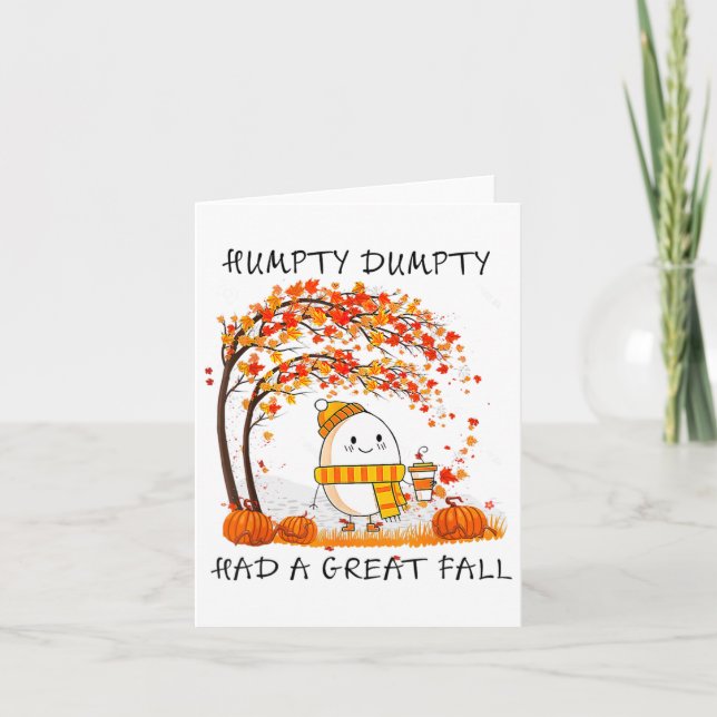 Carte Humpty Dumpty Had A Great Fall Thanksgiving Autumn (Devant)