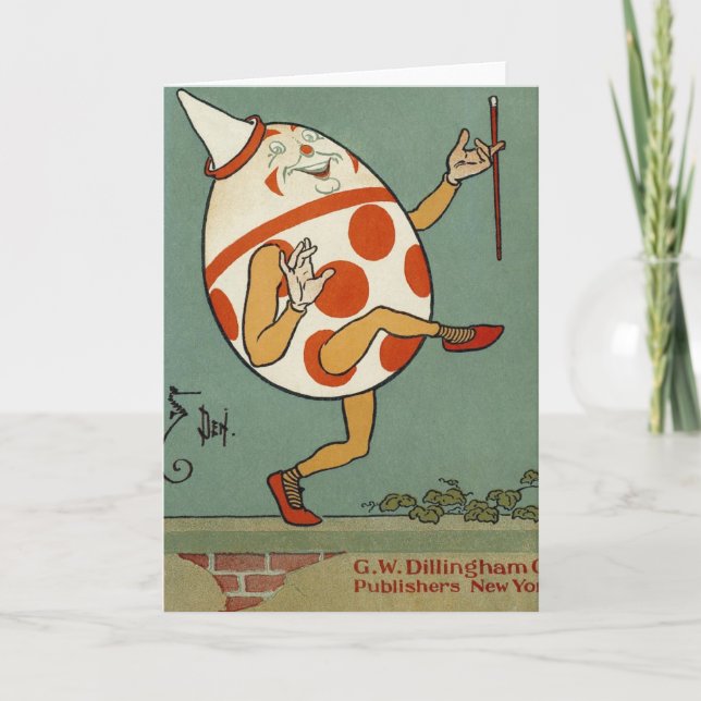 Carte Humpty Dumpty, Vintage Mère Goose Nursery Rhyme (Devant)