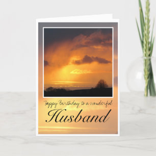 Carte Husband Birthday, Bright Sun Behind Dark Clouds.