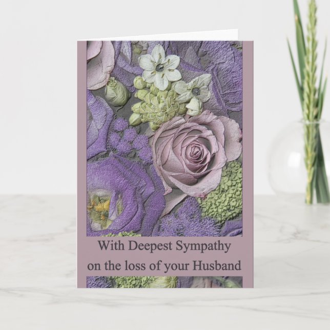Carte Husband loss Rose sympathy Card (Devant)