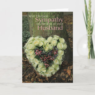 Carte Husband loss Rose sympathy Card