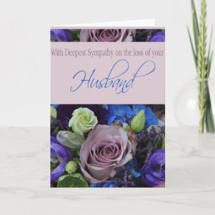 Carte Husband loss Rose sympathy Card