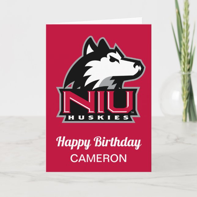Carte Huskies du nord de l'Illinois | Anniversaire (Devant)