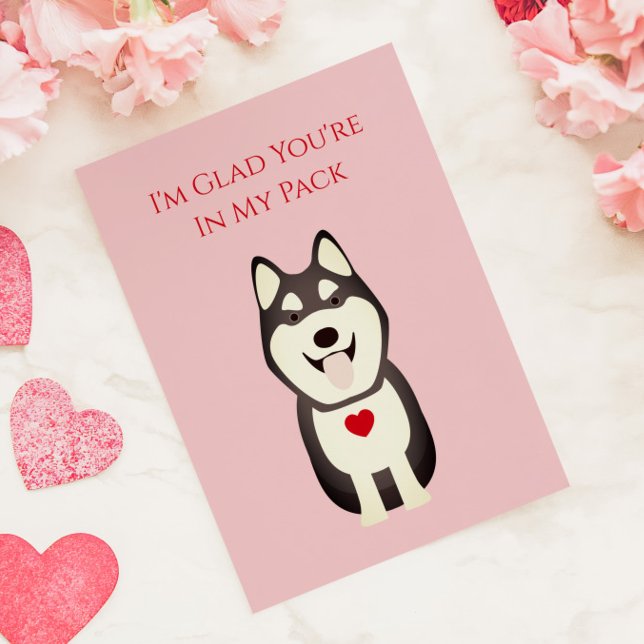 Carte Husky, Chien Valentine, Saint Valentin (Créateur téléchargé)