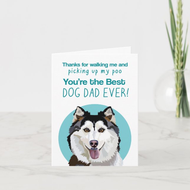 Carte Husky Funny Fête des pères (Devant)