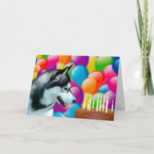 Carte Husky Joyeux Anniversaire