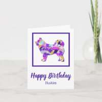 Husky Siberian Chien Silhouette PPY&B Anniversaire