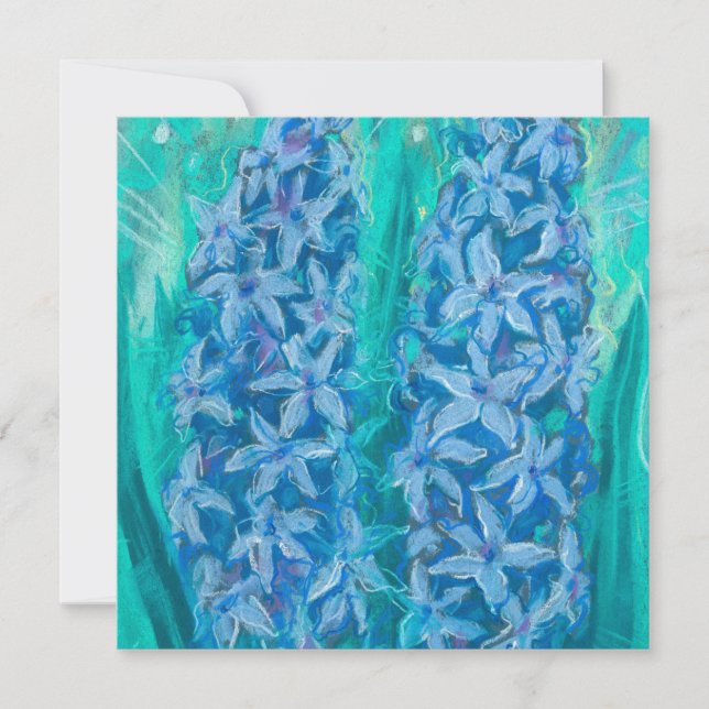 Carte Hyacinths splower Cadeau de Pâques peinture floral (Devant)