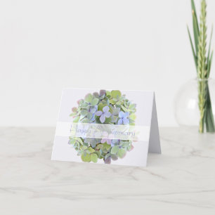 Carte Hydrangea Anniversary Personalized Card
