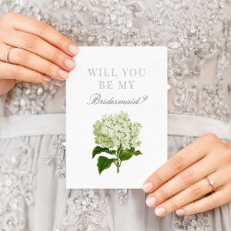 Carte Hydrangea Blanche Serez-Vous Ma Servante D'Époux