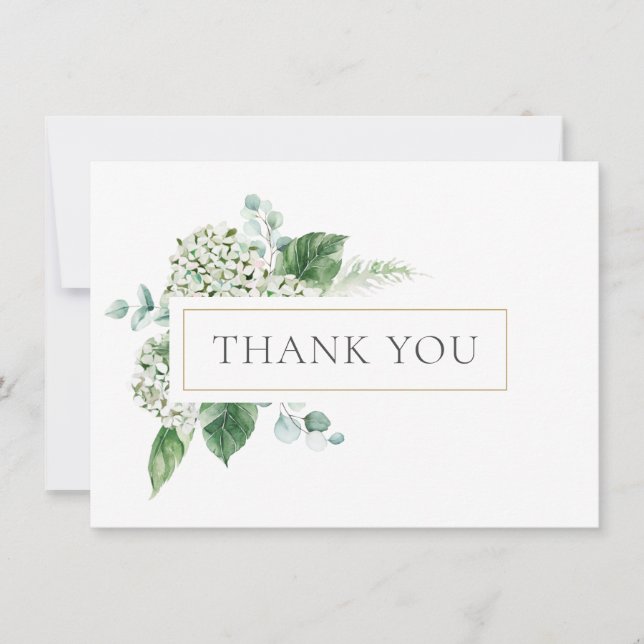 Carte Hydrangea et Merci verdoyant (Devant)