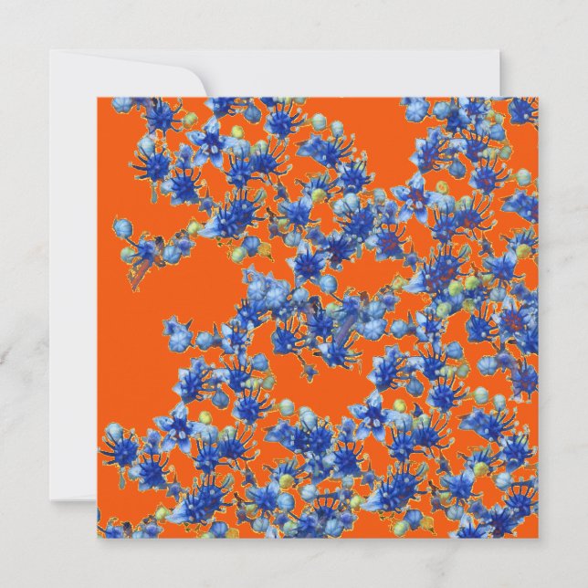 Carte hydrangea orange et bleu (Devant)
