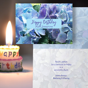 Carte Hydrangeas Bleus Joyeux Anniversaire