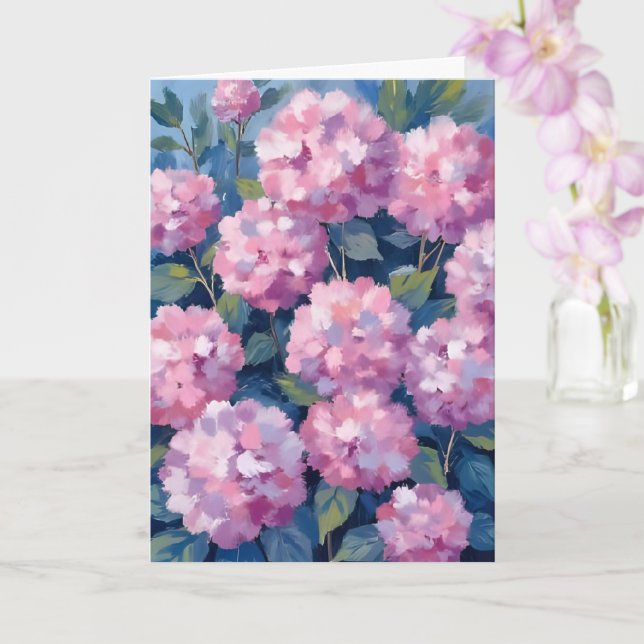Carte Hydrangeas Florales Rose Pâle (Orchidée)
