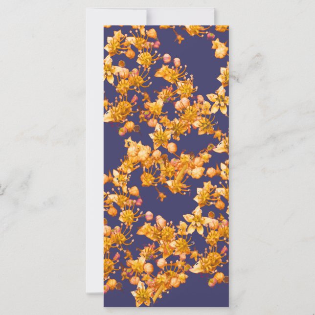 Carte hydrangée orange et marine (Devant)