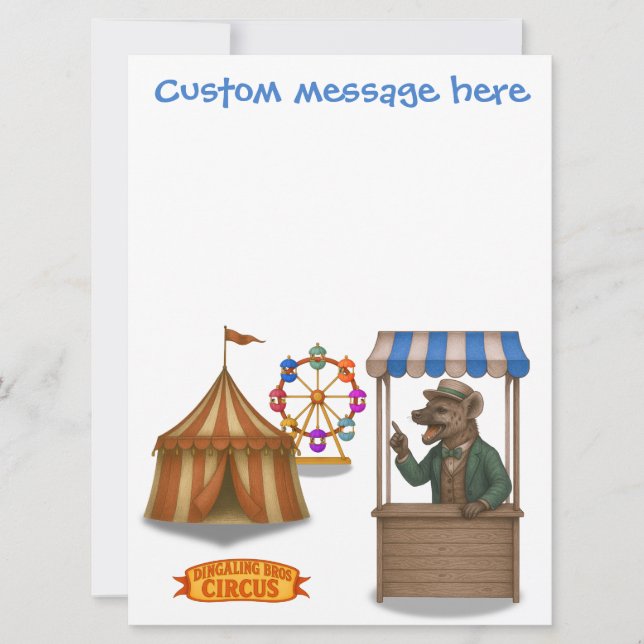 Carte Hyena hawker. Add your own message. (Devant)