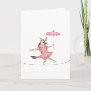 Carte Hyène de cirque vintage ballerine sur corde raide