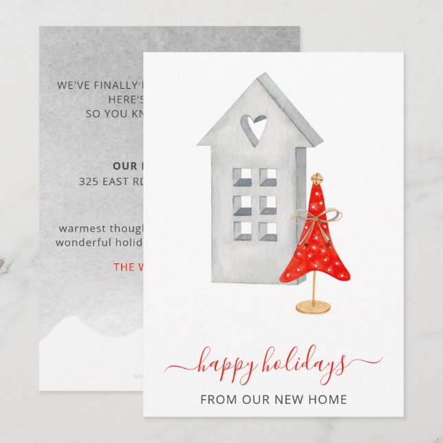 Carte Hygge New Home Weve Moved Holiday Card (Devant / Derrière)