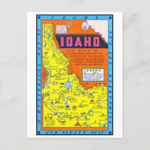 Carte Hystérique Rétro de Idaho 1949