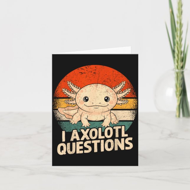 Carte I Axolotl Questions Shirt Adults Youth Kids Retro  (Devant)